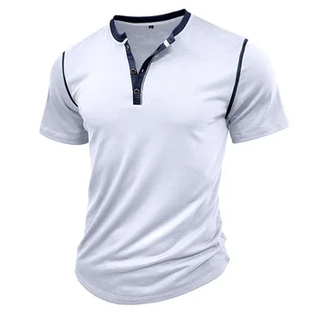 Men s Lightweight V-Neck T-Shirts Breathable  Fit Solid Color Short Sleeve Casual Tops Summer Fashion Tee Shirt 2
