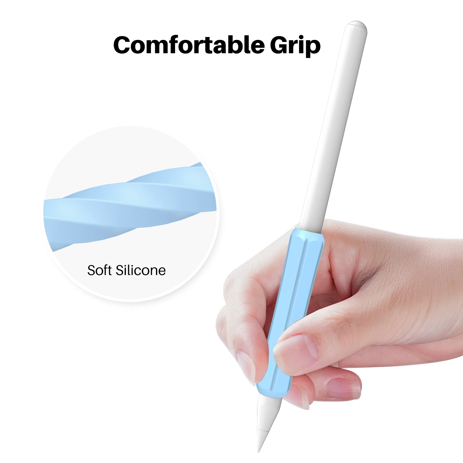 Apple Pencil 1/2 연필 그립 케이스 미끄럼 방지 커버 연필 케이스 태블릿 터치 스타일러스 실리콘 펜 그립 보호 커버
