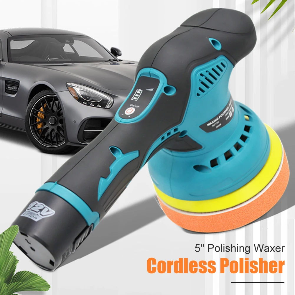 12V Car Buffer Polisher Rechargeable Battery Rechargeable Battery 5500RPM  Adjustable Speed Wireless Buffing Waxing Machine - AliExpress