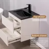 Bathroom Organizers, 24" Wall Mounted Bathroom Vanity With Sink Floating Vanity Two Drawers Bathroom Cabinet With Ceramic Integr 5