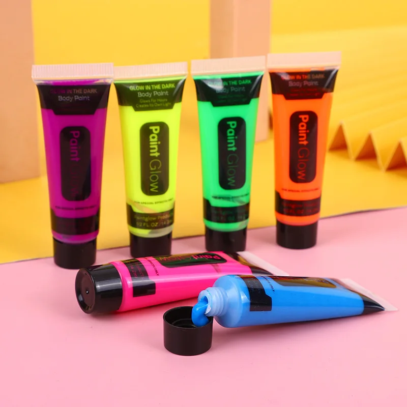 10/14.2/25ml Multiple Color Boby Paint Face Painting Art Palette Glitter Neon Makeup Party Tools Festival Halloween Cosplay Safe 4