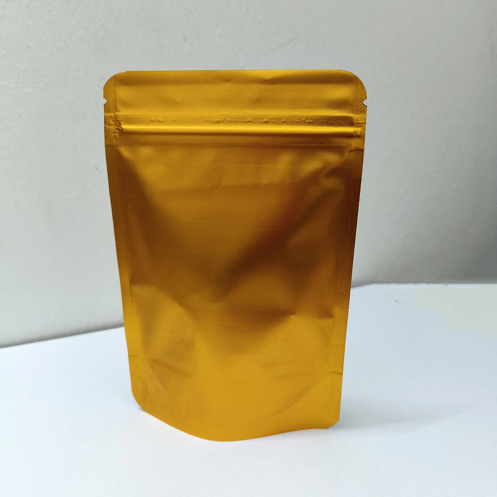 Various Sizes 50pcs Matte Green/ Blue/ Gold/ White/ Black Aluminum Foil Plastic Ziplock Packaging Bags Stand Up Zip Lock Pouches 5
