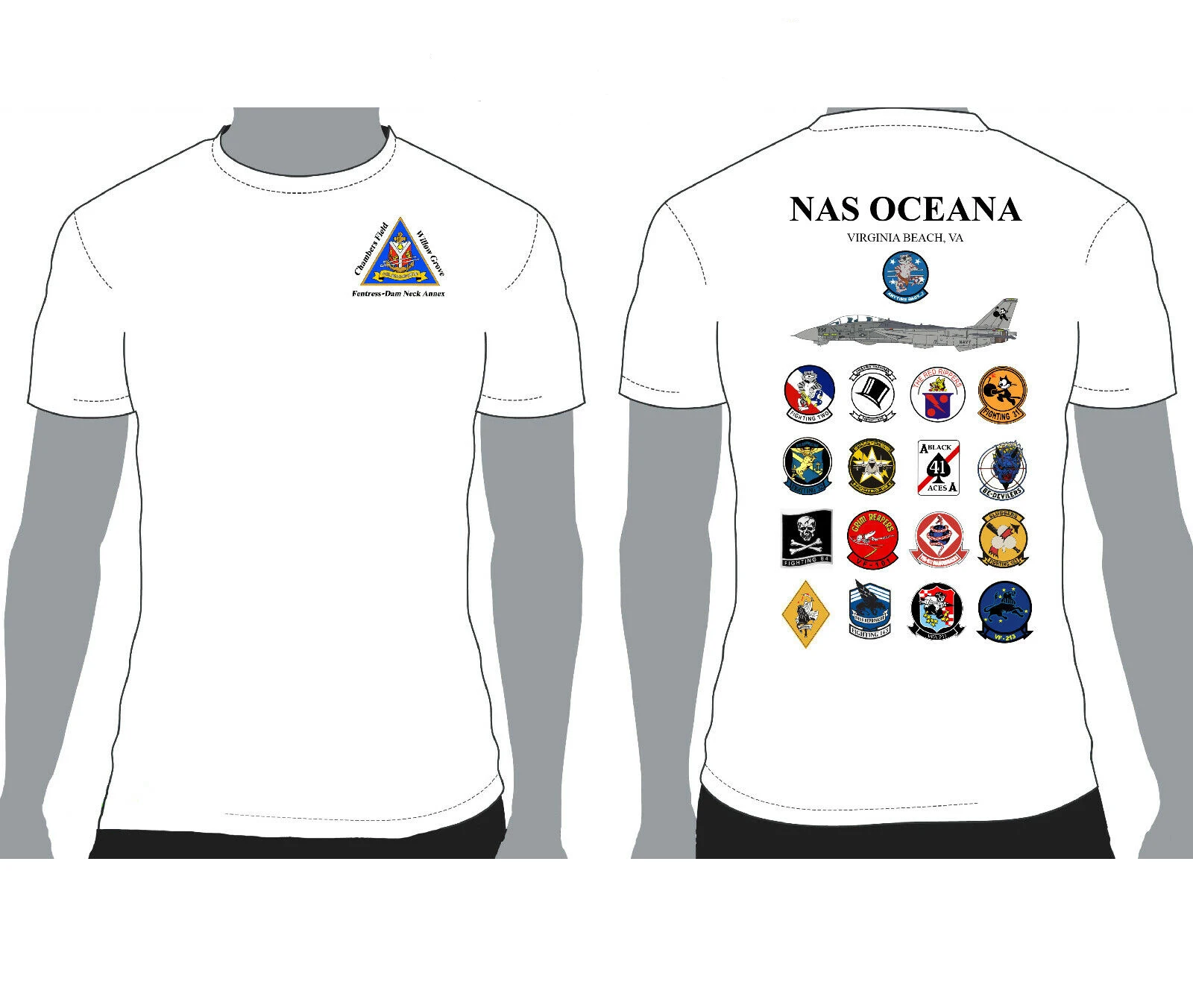 Naval F-14 Tomcat NAS Oceana D2 Squadron T-Shirt Short Sleeve Casual 100% Cotton O-Neck Summer Mens T-shirt Size S-3XL 3