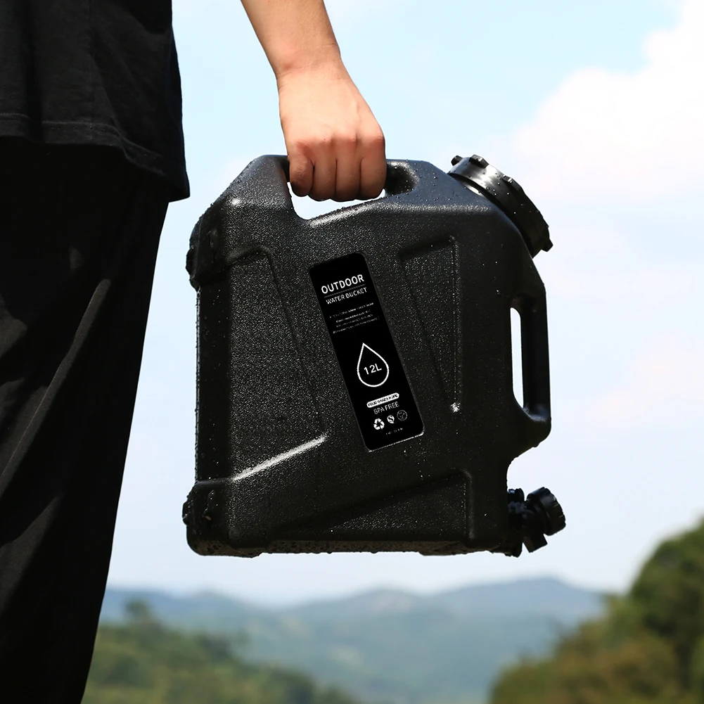 12L Camping Water Container with Spigot Water Storage Jug Large Capacity Water Storage Tank for Vehicle Car Outdoor Camping