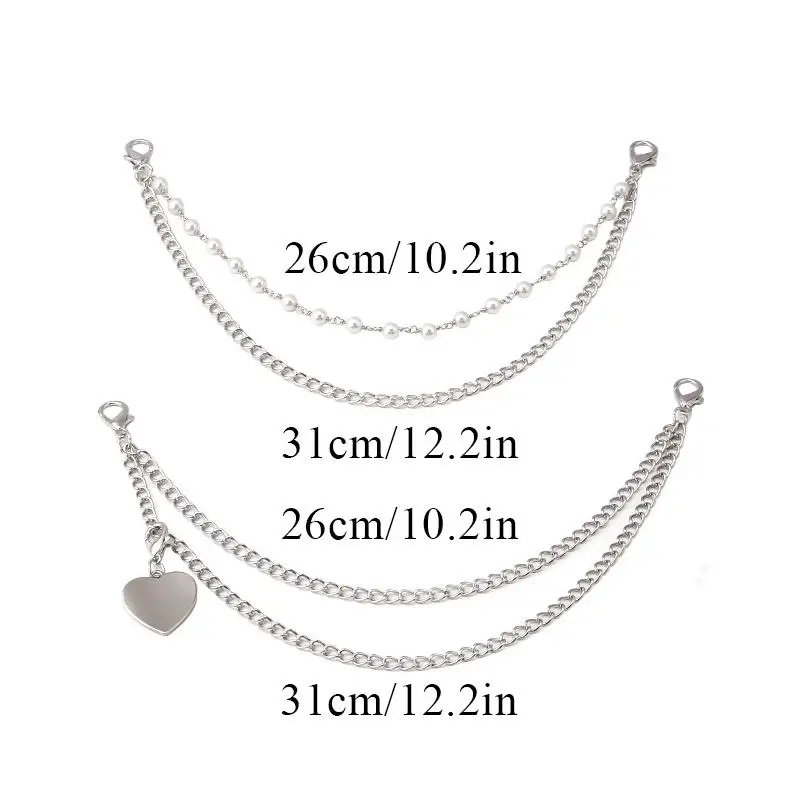 Multi-layer Metal Bag Chain DIY Handles Heart Star Pendant Shoulder Bag Chain DIY Jewelry Accessory With Lobster Buckle Pendant
