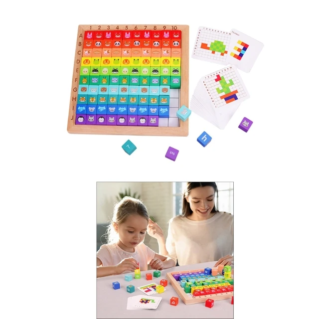 Jeu de société de table mathématique pour enfants, comptage Montessori,  jouet d'apprentissage, cadeau de nuit de construction, 3 ans et plus, N80C,  100 pièces - AliExpress