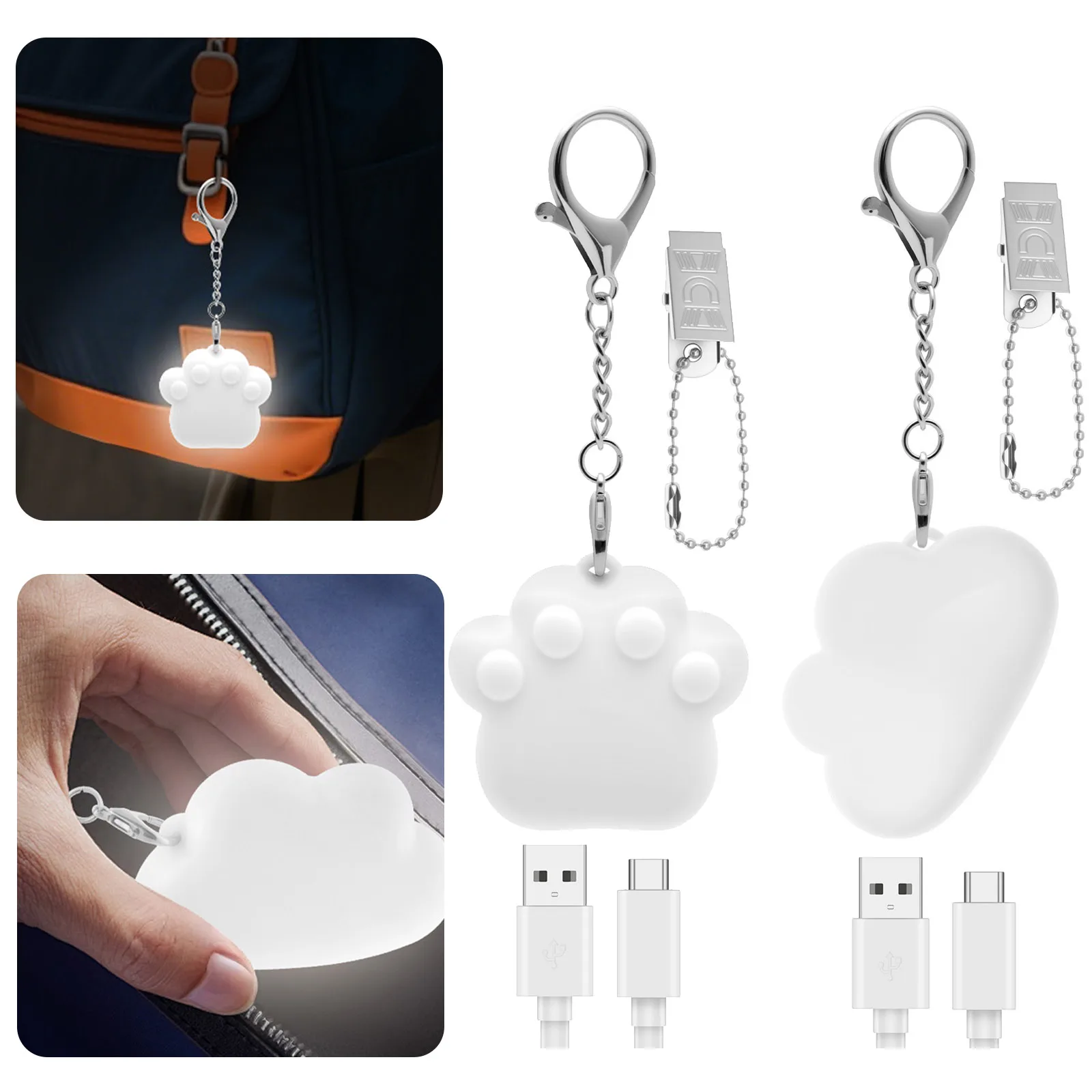 2/3Pcs Purse Light Hanging Keychain LED Automatic Sensor Purse Lamp Mini Touch Activated Handbag Decor Lamp Christmas Gifts