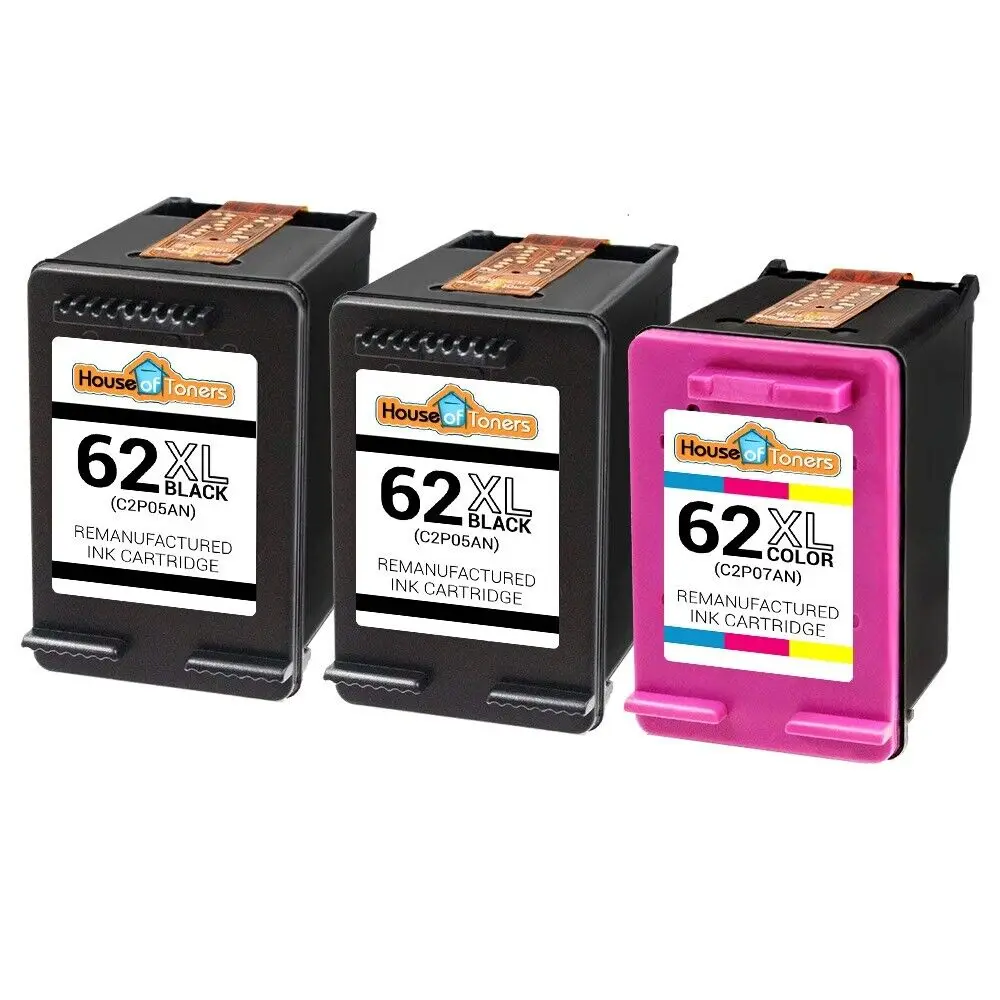 3Pk 62Xl (C2P05An & C2P07An) 2 Inchiostro Nero + 1 Colore Per Hp Envy 5660 7640 7645