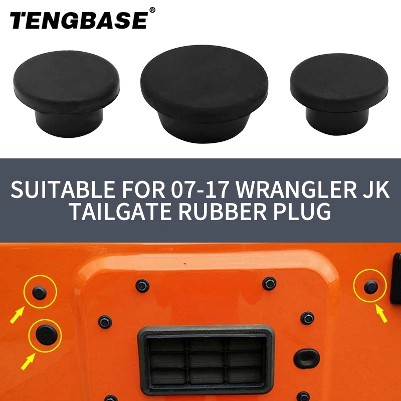 

Tailgate Rubber Plug 3Pcs Fit For Jeep Wrangler JK 2007-2018 Car Rear Door Spare Tire Rubber Hole Plug
