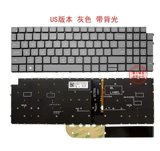 

Клавиатура US для Dell Inspiron 3501 3502 3505 5501 5502 5505 5508 7500 7501, серая с подсветкой