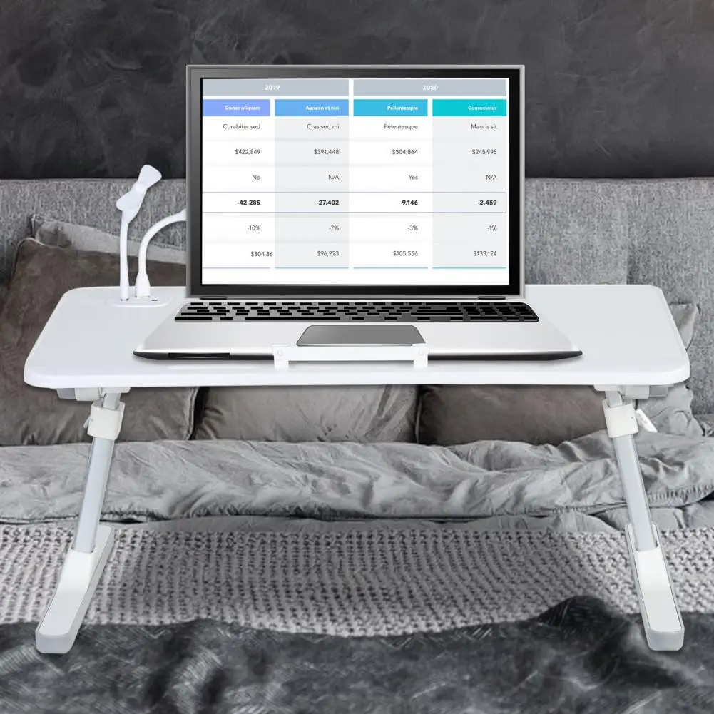 Laptop Bed Tray Table, Height Angle Adjustable Laptop Bed Stand, Portable Lap Desk with Foldable Legs, Foldable Lap Tablet Table 4