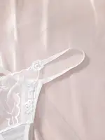 2 pièces dames nouvelle dentelle Sexy noir et blanc brodé fleur imprimé Sexy ensemble string sous-vêtements C2648 5