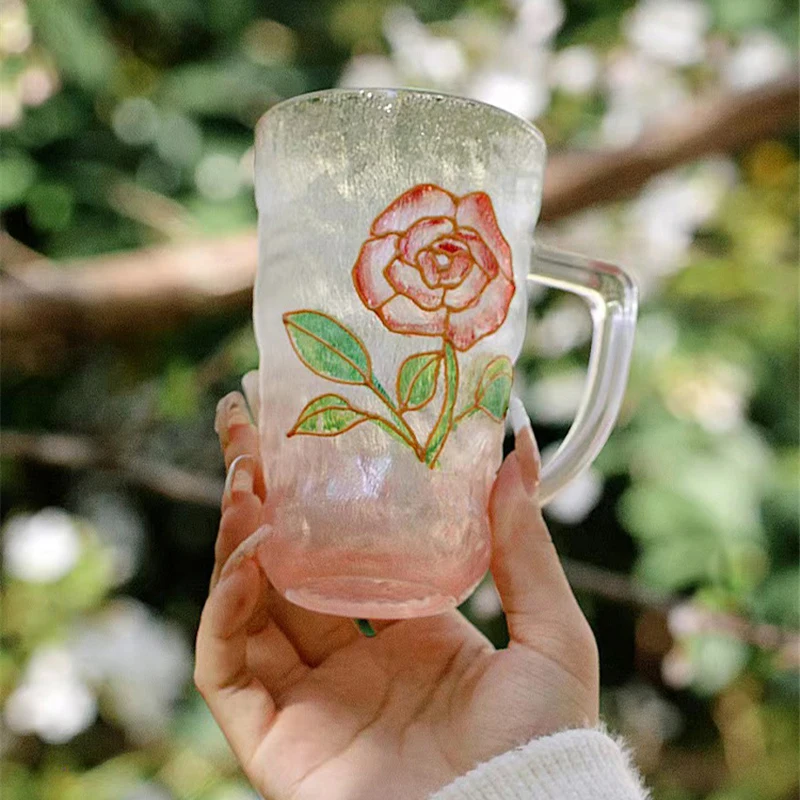 https://ae01.alicdn.com/kf/S0795b39b8bec487d8acc78ce4b384c25u/Exquisite-Glass-Water-Cup-Retro-Hand-painted-Rose-Tulip-Girl-Gift-Mug-Handmade-Frosted-Glass-Milk.jpg
