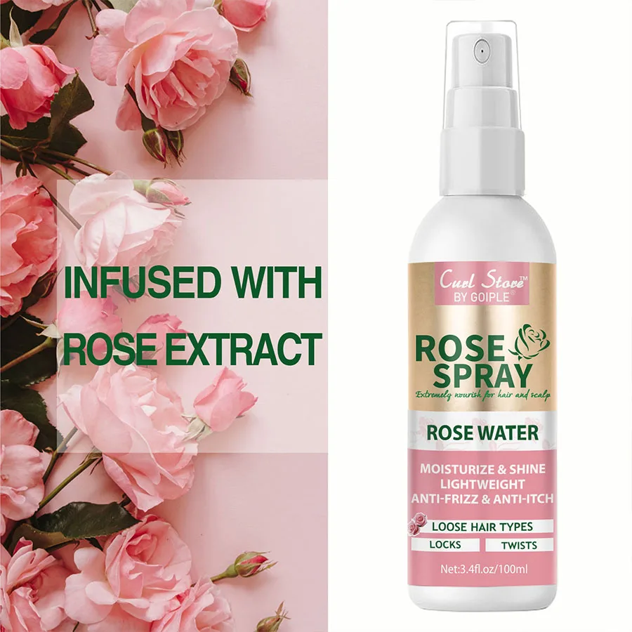 Goiple Rose Water Spray Nourishing & Moisturizing for Scalp and Hair Care Mist for Locks Twists Rosewater Spray