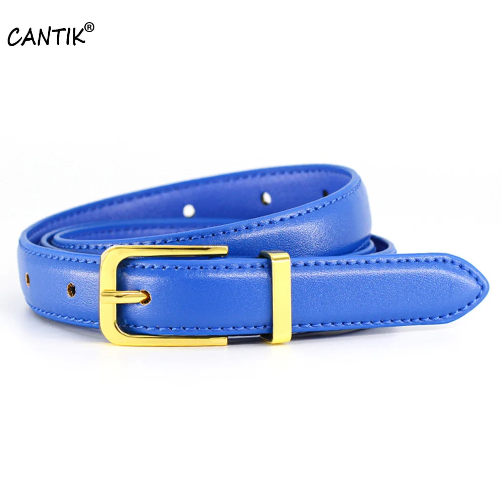 CANTIK Good Level Quality Genuine Leather Belts Ladies Retro Slim Style Jeans Clothing Accessories for Women 1.9cm Width CAK002