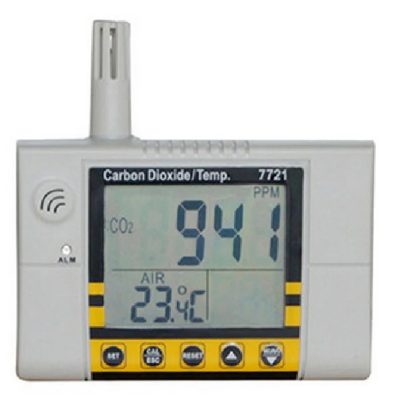 AZ7721 carbon dioxide detector LCD screen air quality analyzerTemperature recorder CO2 concentration alarm monitor Gas analyzer