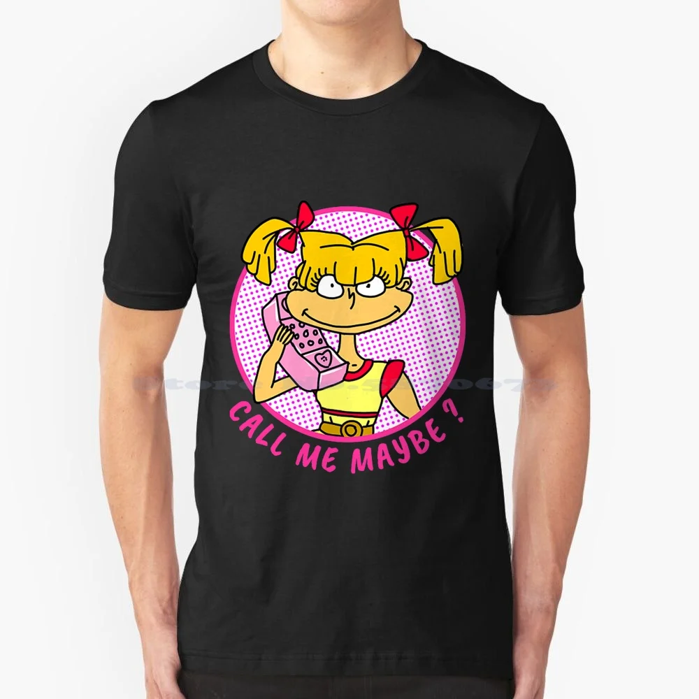 Cynthia Angelica Pickle T Shirt 100% Cotone Tee Anni '90 Cartoni Animati Anni '90 Bambini Anni '90 Tv Angelica Calling Cynthia Doll Pickle Pink Cartoo