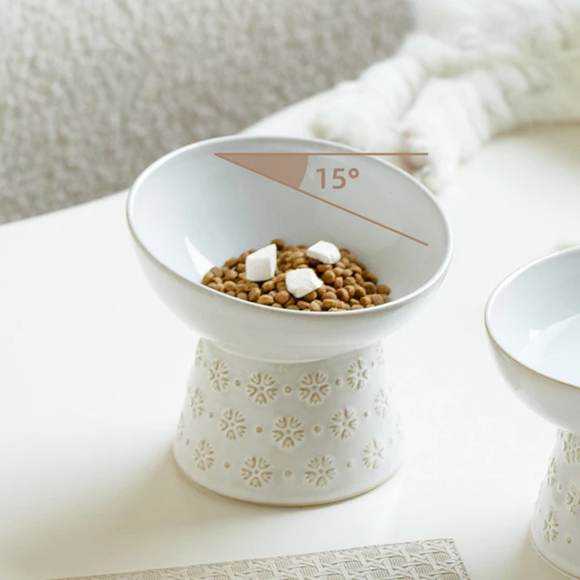 Cat Ceramic Bowl Pet Dogs Elevated Food Water Bowls Relief Printing Puppy  Drinking Eating Supplies 5