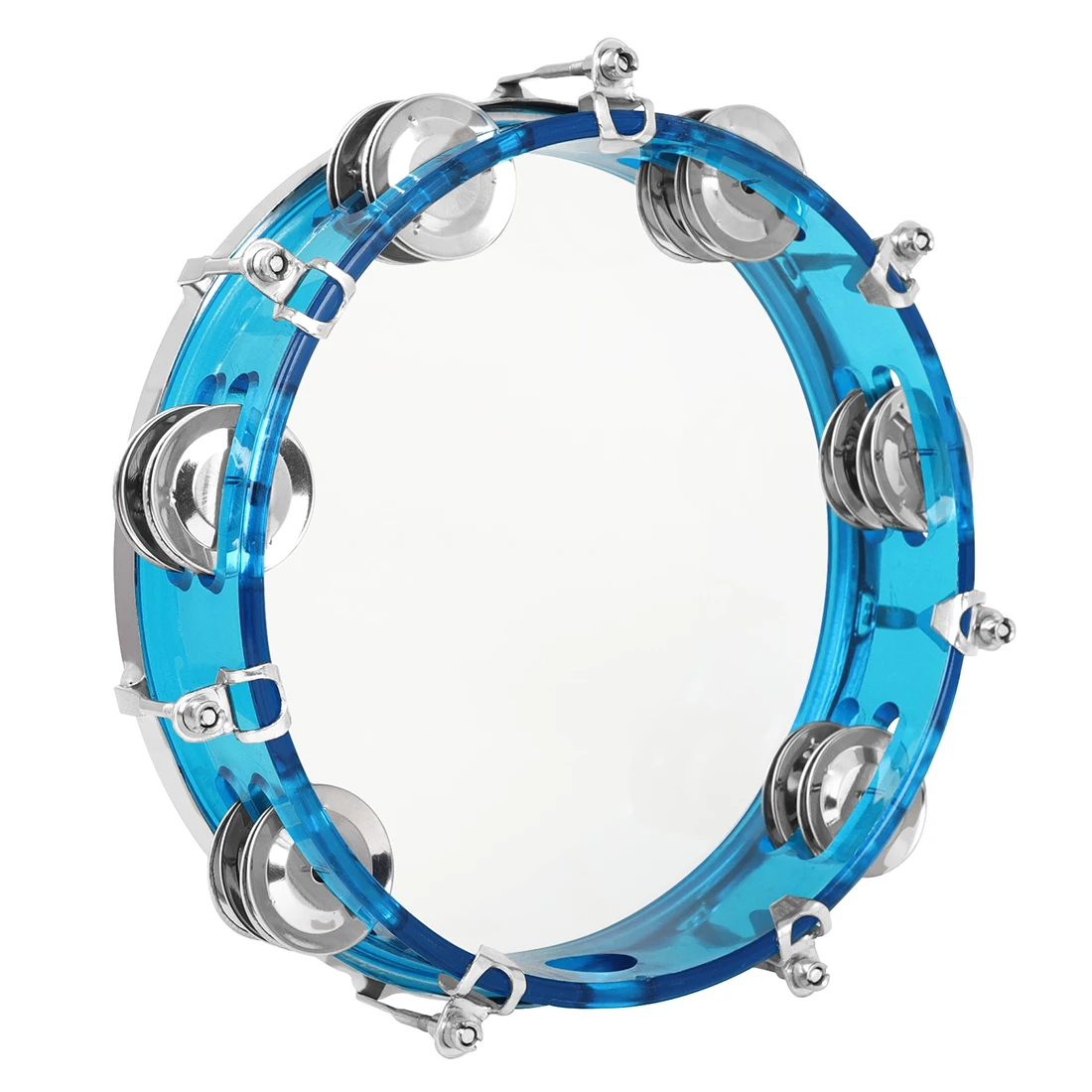 IRIN 8 Inch Tambourine ABS Self-Tuning Double Row Tambourine Stainless Steel Rings Handbell Hand Drums Percussion Instrument