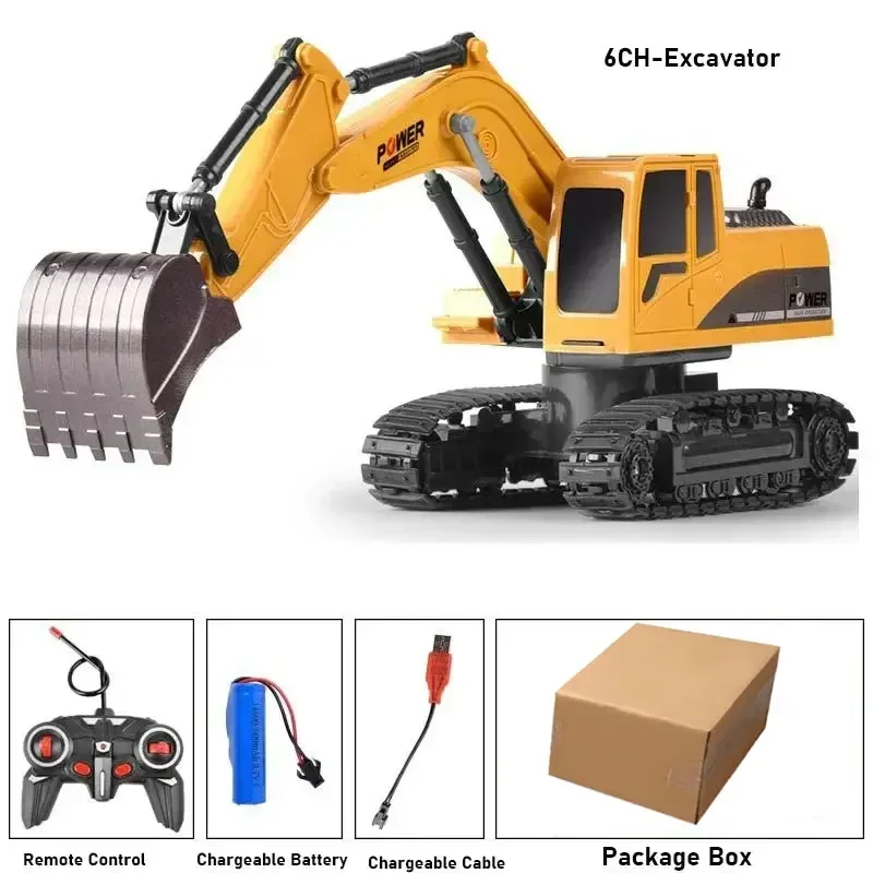 2.4GHz Remote Control Excavator RC Car Toys 1:22 Scale Model Engineering Vehicle Radio Control Excavator Toys Gifts for Children RC Cars RC Construction Toy