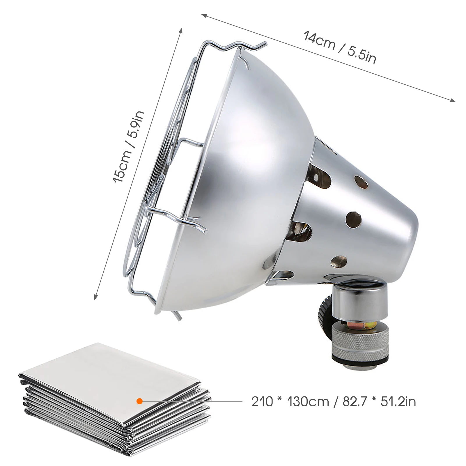 Portable Gas HeaterEmergency Blanket and 4 Clips Camping Heater Warmer Heating Stove Outdoor Emergency Survival Kit