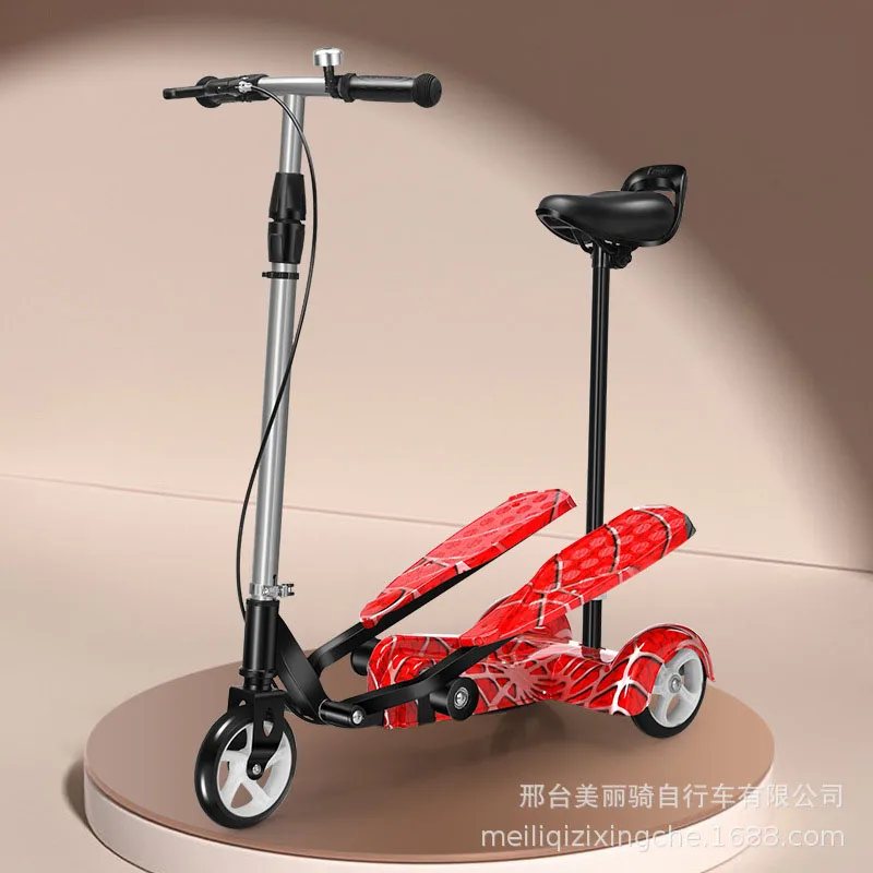 ダブルペダル♡スクーター シート付きダブルペダルスクーター、3輪、子供用のカラフルな