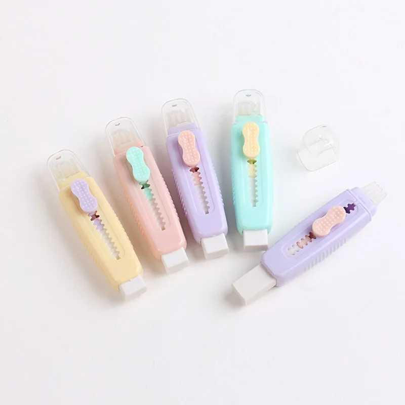 

Creative Push Pull Eraser With soft Brush Pencil Rubber For Kids Drawing Writing Wiping Stationery School Supplies