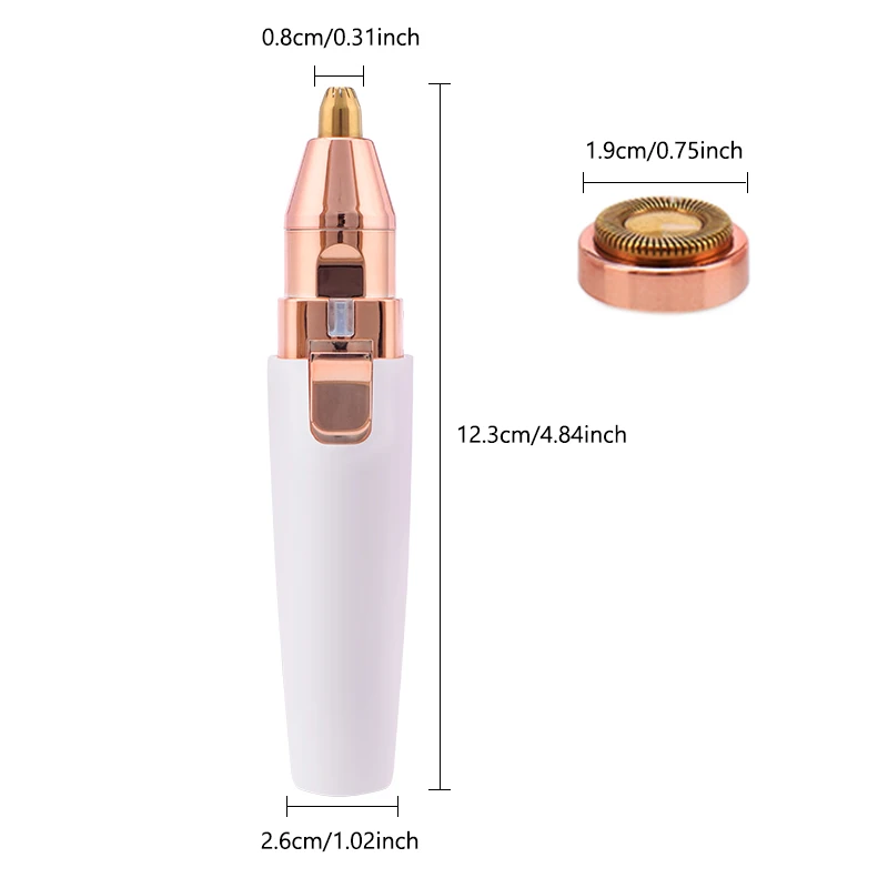 Electric Eyebrow Trimmer 2 In 1 USB Rechargeable hair remover women shaver LED light Epilator Razor