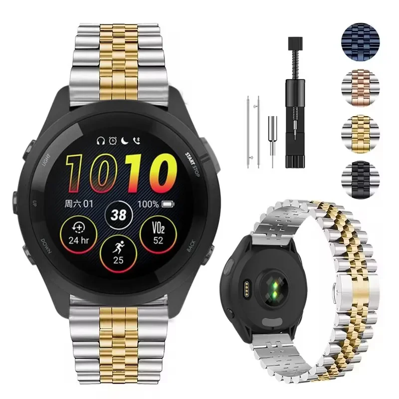 Sleek 22mm Stainless Steel Metal Wristband - Replaceable Strap