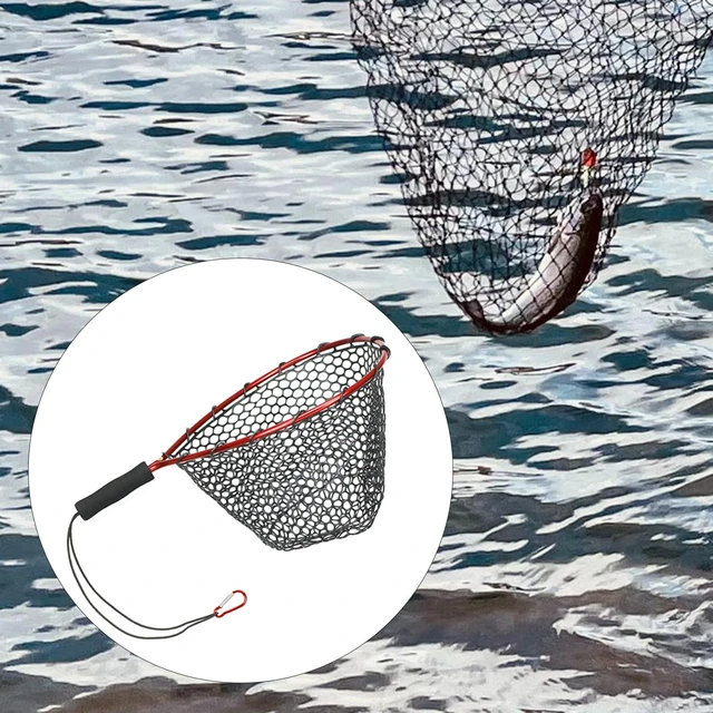 Fishing Landing Net No Folding Pole Handle Fish Scoop Dip Fishing