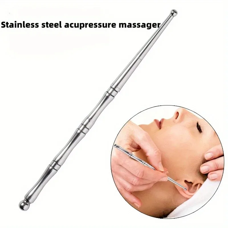 Stainless Steel Acupuncture Pen - Dual Head Massage Tool for Deep Tissue, Trigger Points & Acupressure, Handheld Relaxation