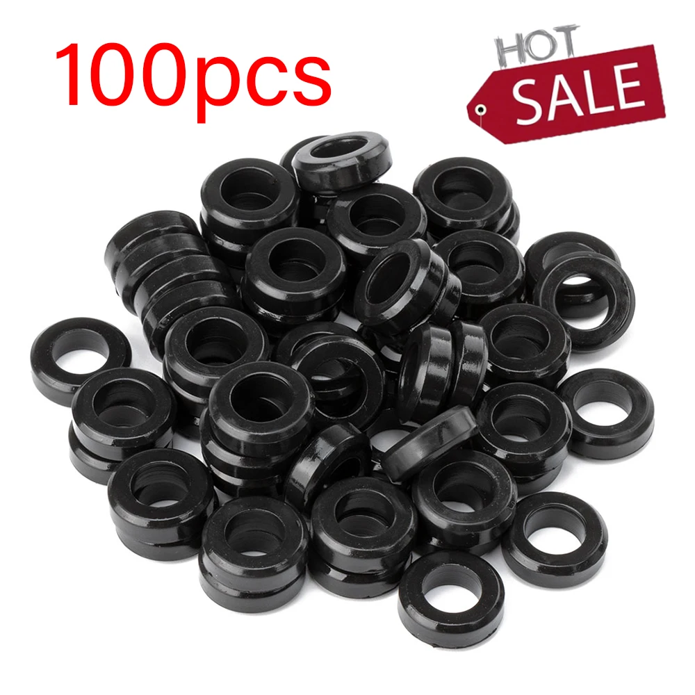 O-Ring Set Automobile Fuel Injector Nozzle Sealing Ring Fuel Injector Gasket Washer Flat Ring Gasket Washer Rubber 100pcs injector washer shims fuel injector cleaner diesel injector tube fuel injector removal tool
