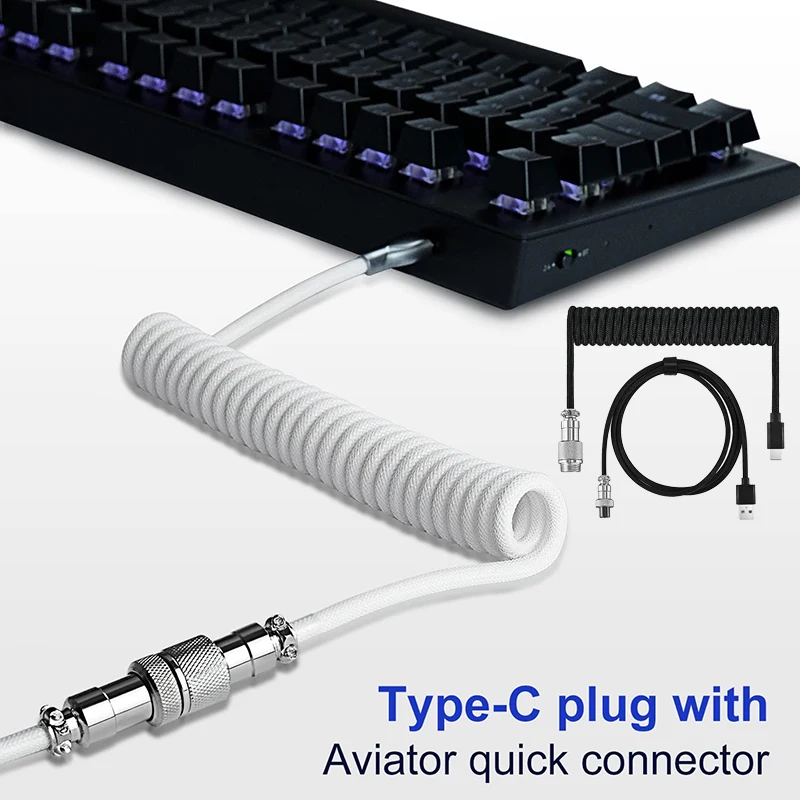 USB Type C Mechanical Keyboard Coiled Cable USB Mechanical Keyboar thumbnail 9