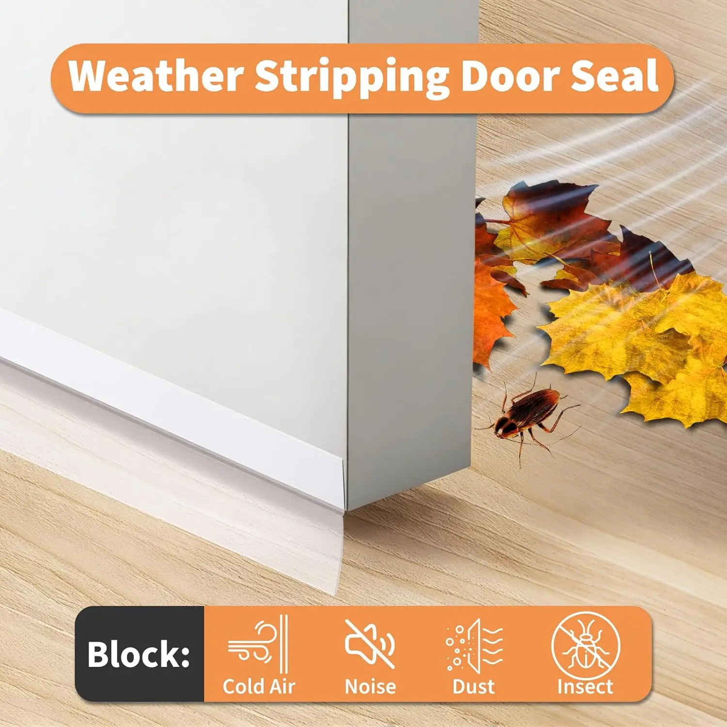 Windproof Self-Adhesive Insulating Strip for Doors, Windows, and Shower Glass Gaps
