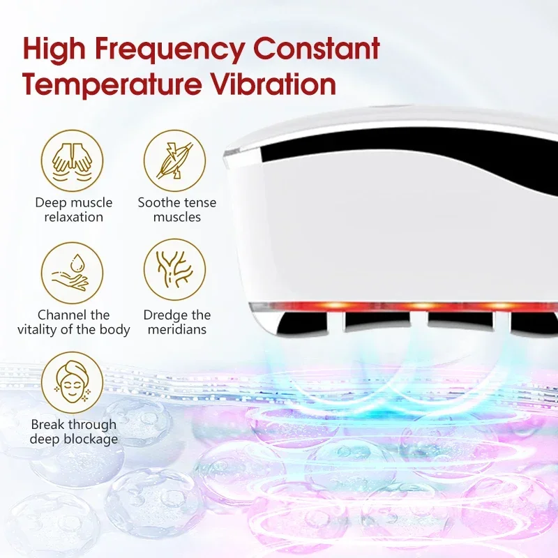 EMS Dredging Meridian Massage Brush Electric Constant Temperature Micro Current Scraping Board V-face Lifting Beauty Instrument
