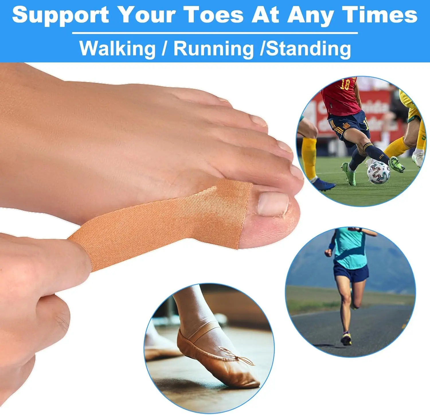 Thumb Arthritis Elastic Self-adhesive Joint Pain Relief Patch Finger Toe Protection Tape Toe Eversion Correction Anti-Wear Patch