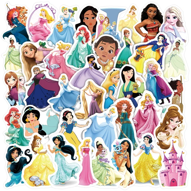 Lot De 10/30/50 Pièces D'autocollants Princesse Disney, Étiquette