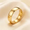 Bague de fiançailles en acier inoxydable pour femmes et hommes, couleur or, tailles américaines 4 5 6 7 8 9 10 11 12 13 14 15, livraison gratuite