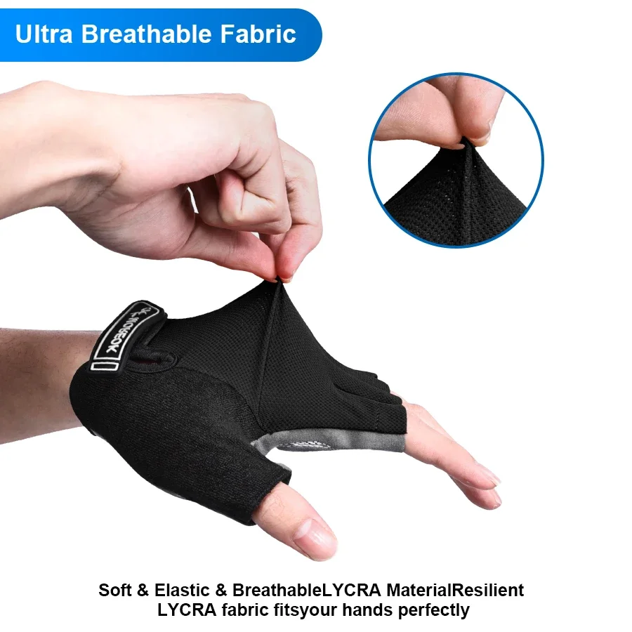 Men's and Women's Shock-absorbing Cycling Gloves Gel Padded Cycling Gloves Non-slip Design Suitable for Cycling Gym Training 5