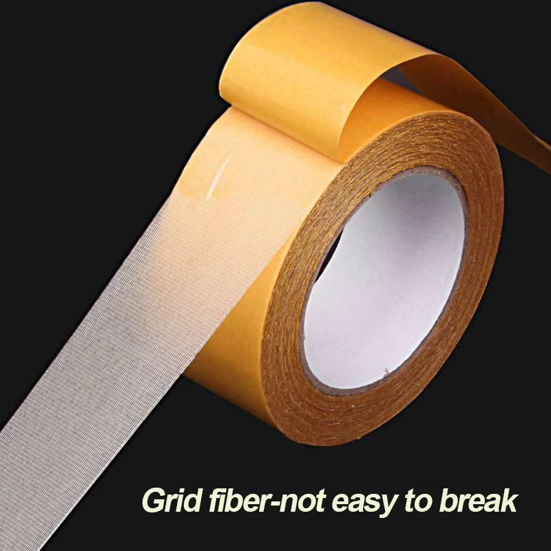 5M 10M Strong Double Sided Adhesive Mesh Tape Floor Cloth Base Grid Tape  Yellow Mesh Waterproof Carpet Tape Heavy Duty - AliExpress