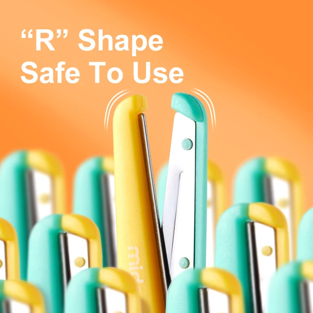 Mideer Children Kids Paper Craft Scissors Safe Plastic Baby DIY Cartoon Mini Scissors Manual Round Head Safty Handmade Tool 4