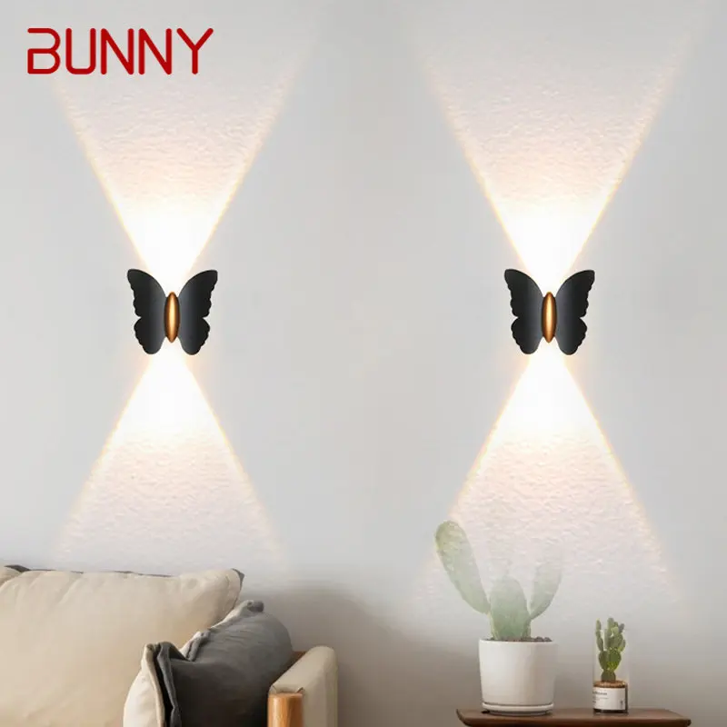 

BUNNY Simplicity Butterfly Beside Lights Modern Wall Lamps LED IP65 Waterproof For Balcony Living Room Stairs