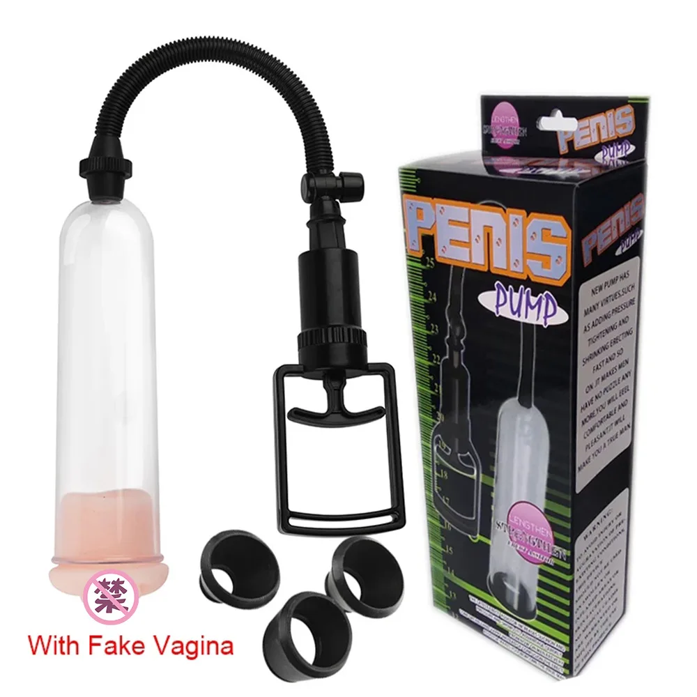 Male Sex Toys Penis Pump Sex Toys for Men Penis Enlargement Vacuum Pump for Enhancement Male Masturbator Adult Extender Tools