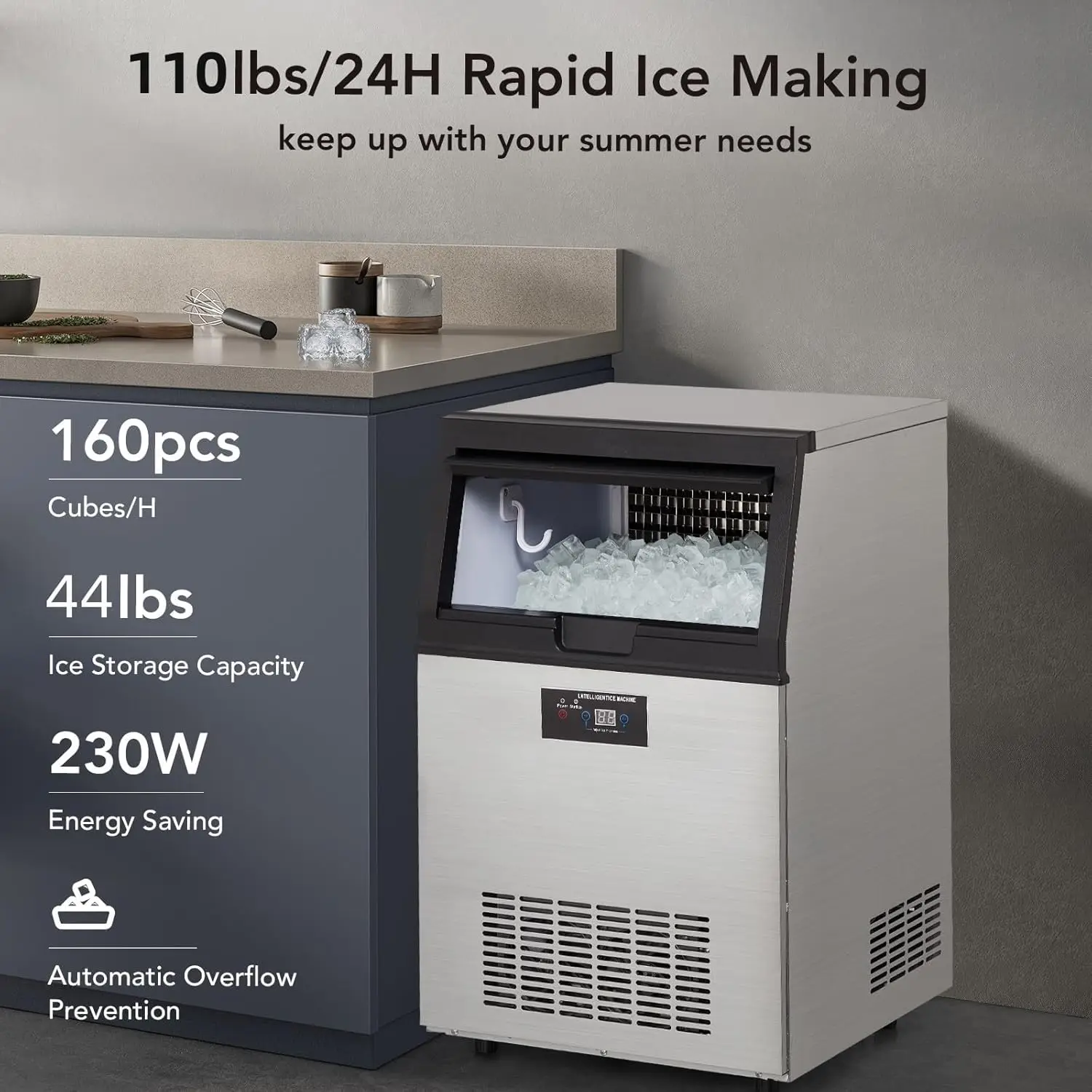 Commercial Ice Maker Stainless Steel High Capacity
