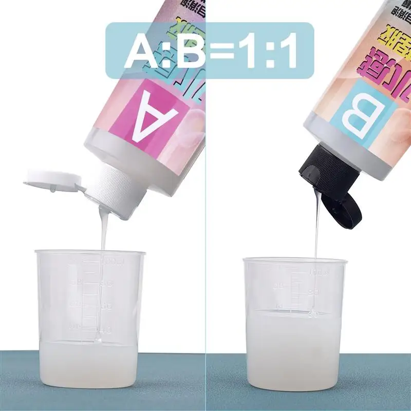 1:1 AB Epoxy Resin Glue Squishy Gel Water-Feeling Soft Liquid Silicone Making Decompression Toys Gift Squeezing