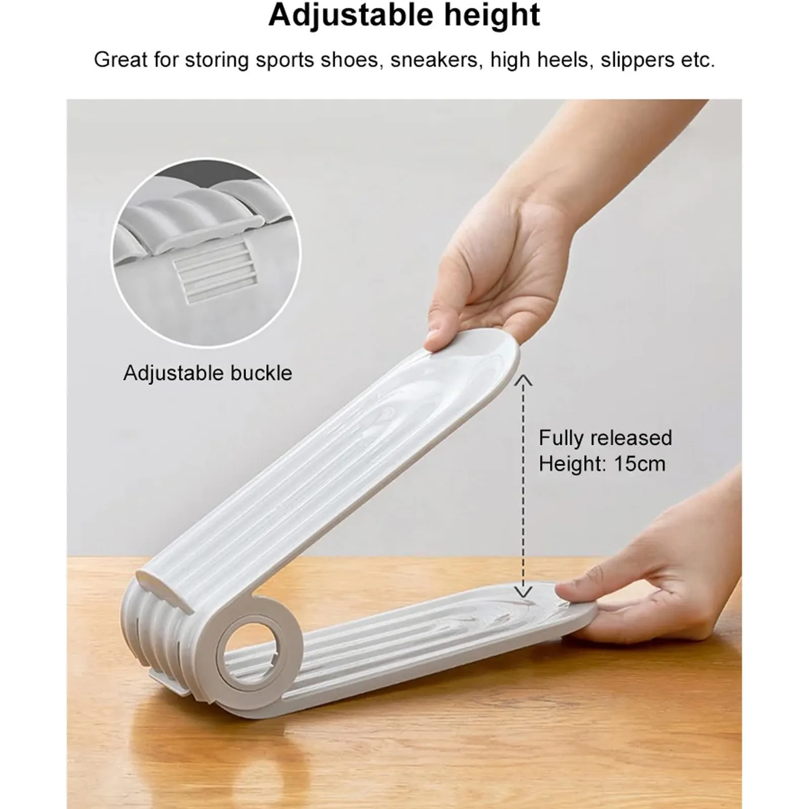 Shoe Rack Adjustable Folding Dustproof Plastic Bracket for Different Type Shoes for shoe rack