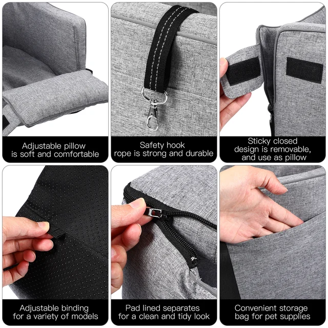 Dog Seat For Small Large Dogs Console Armrest Mountable Travel Accessory Pet Supply Vehicle Safety Seat 6