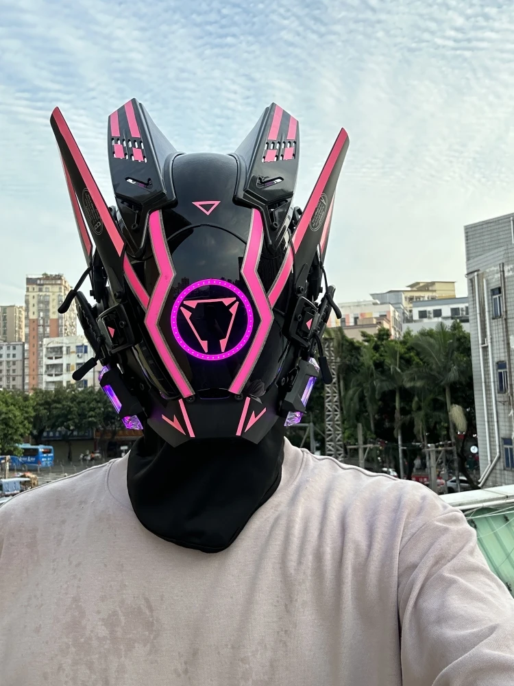 Costume de Cyberpunk pour Halloween, Casque de Techno, Joue un