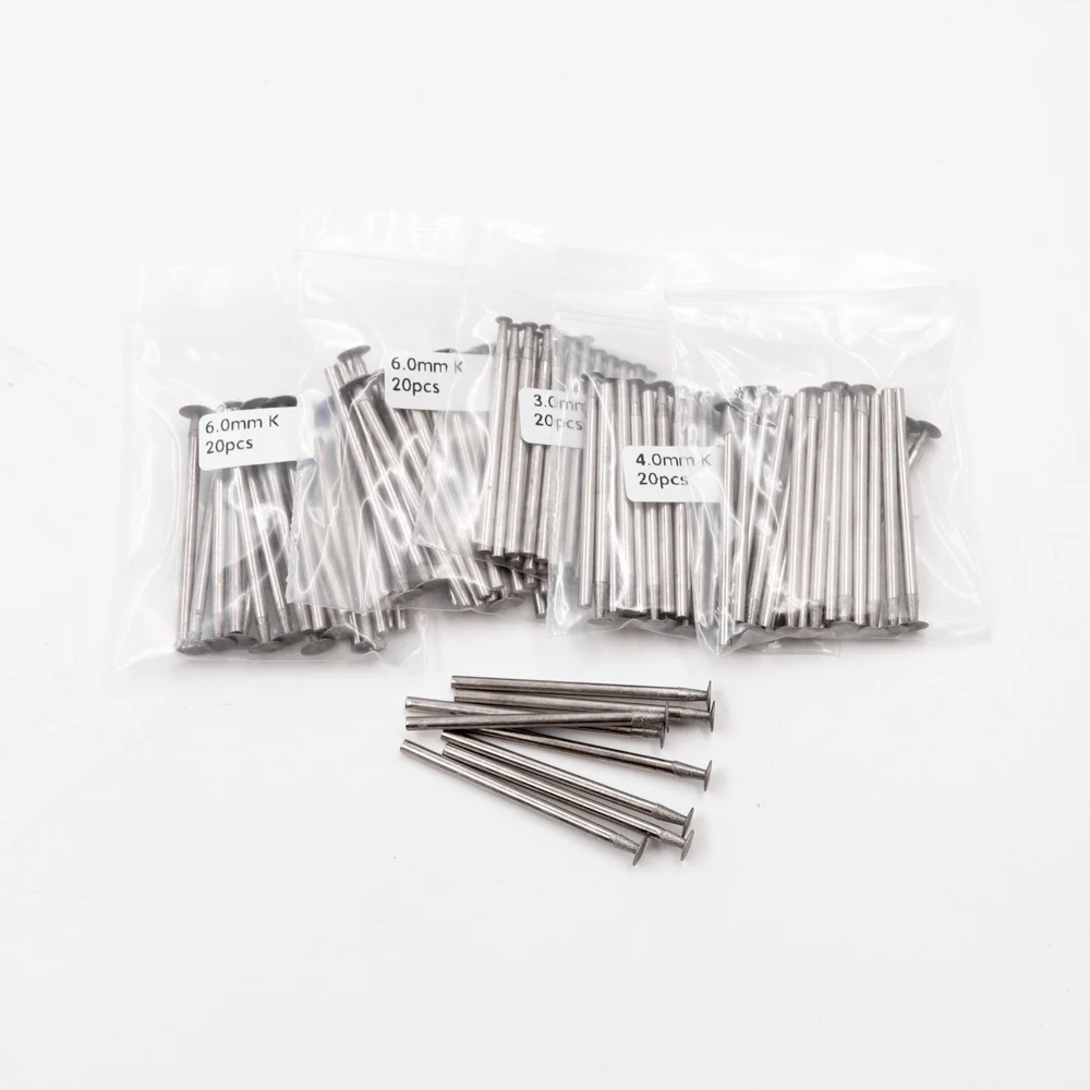 100Pcs K-Type Schacht 2.35Mm 120 # Diamant Slijpen Burr 0.5-10.0Mm Tanden Slijpen Bits zaagbladen Diamant Slijpen Burr