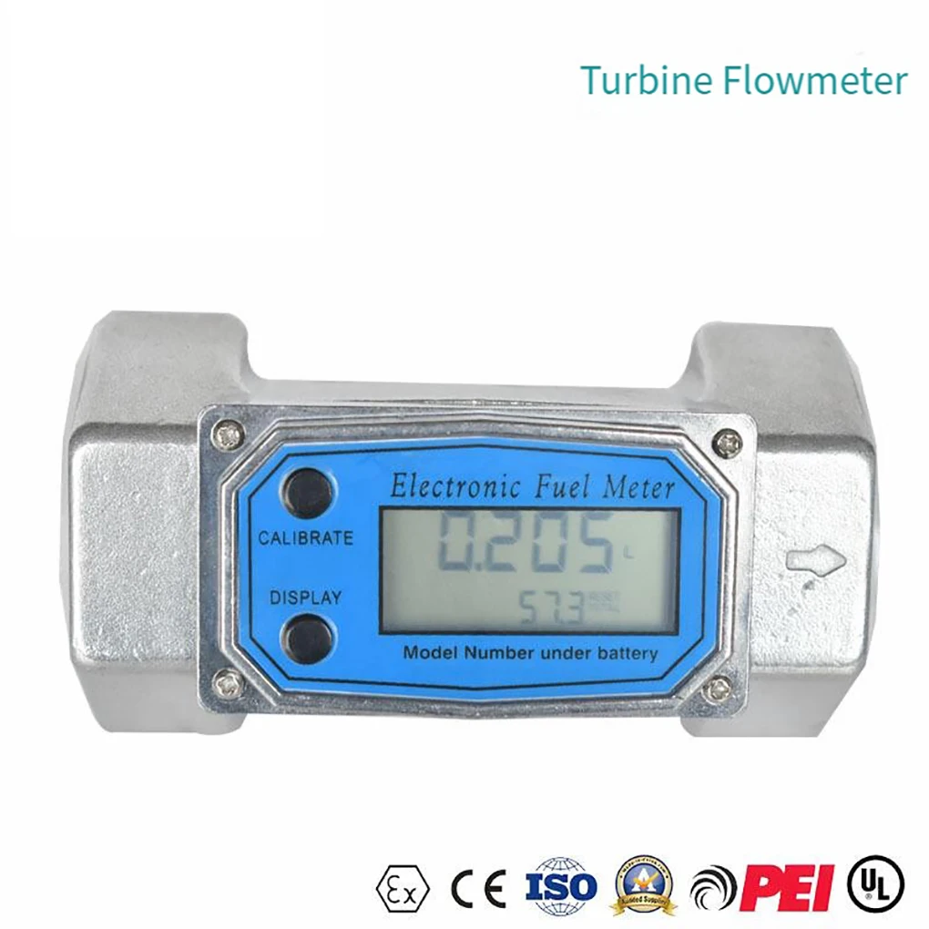 Electronic Turbine Water Flow Meter High Precision Waterproof Flowmeter LCD Disp